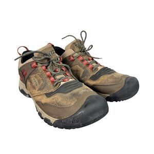 KEEN Ridge Flex Low Waterproof Hiking Shoes Men's Size 13 M Timberwolf/Ketchup